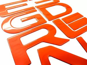 3D NARANJA ABOVEDADO ELEVADO PORTÓN TRASERO LETRAS PARA RIDGE LN 2024 2025 HECHO EN EE. UU. - Imagen 1 de 2