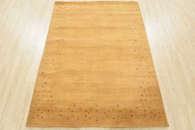 Alfombra Gabbeh 4'7"" x 6'3"" lana dorada contemporánea anudada a mano alfombra Foto 1 de 4