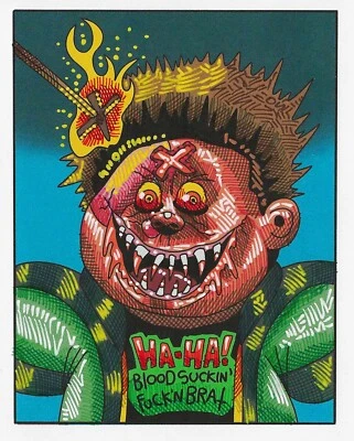 garbage pail kids sketch card inks oversize cult horror remakes branded brewster - Image 1 of 2