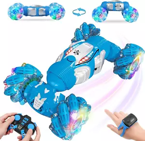 Boys Aged 6-12 Birthday Gift Ideas- Gesture Sensing RC Stunt Car Toy for Kids, H - Picture 1 of 12