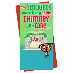 Funny CHRISTMAS Money Gift Card Holder, Dog Fireplace Stockings by Hallmark +✉ - Picture 1 of 5