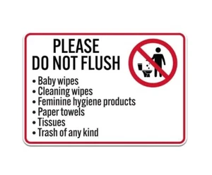 Please Do not Throw Trash Toilet Signage Sign Bathroom Attention Vinyl Sticker - Picture 1 of 1