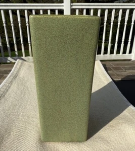 McCoy Floraline Pottery 448 Matte Speckled Green Square Vase 8" - Picture 1 of 7