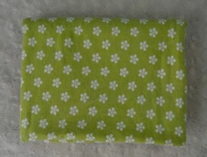 Carter's Green White Floral Baby Blanket Flower Flannel Receiving Lovey Security - Picture 1 of 7