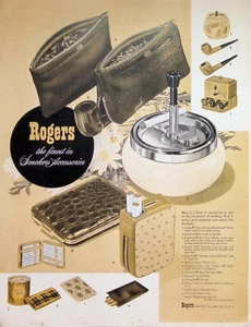 VINTAGE 1950s Print Ad ~ Rogers Smokers' Accessories ~...to add to the enjoyment - Picture 1 of 1