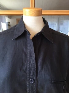 Schwarze Leinen Bluse Gr. 40 - Bild 1 von 6