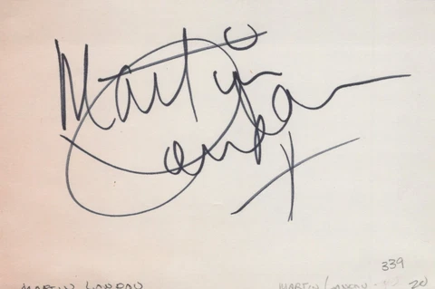 Martin Landau signed 4x6 index card Cover