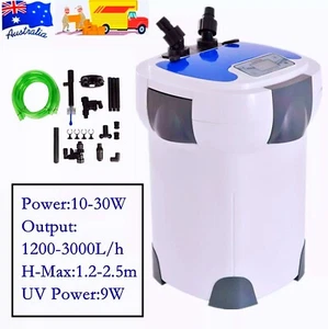 HW-3000 Aquarium External Filter Canister Fish Tank UV Light Pump Pond Media - Picture 1 of 13