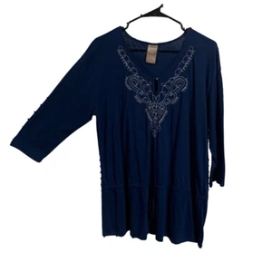 Gebrauchte Damen weiße Hirsch Bluse Oberteil Langarm Größe XL lässig bequem Style - Bild 1 von 9