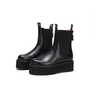 R13 Women's Boots Thick-soled Lace-up, with Zipper Women's Boots Genuine Leather - Image 1 of 4