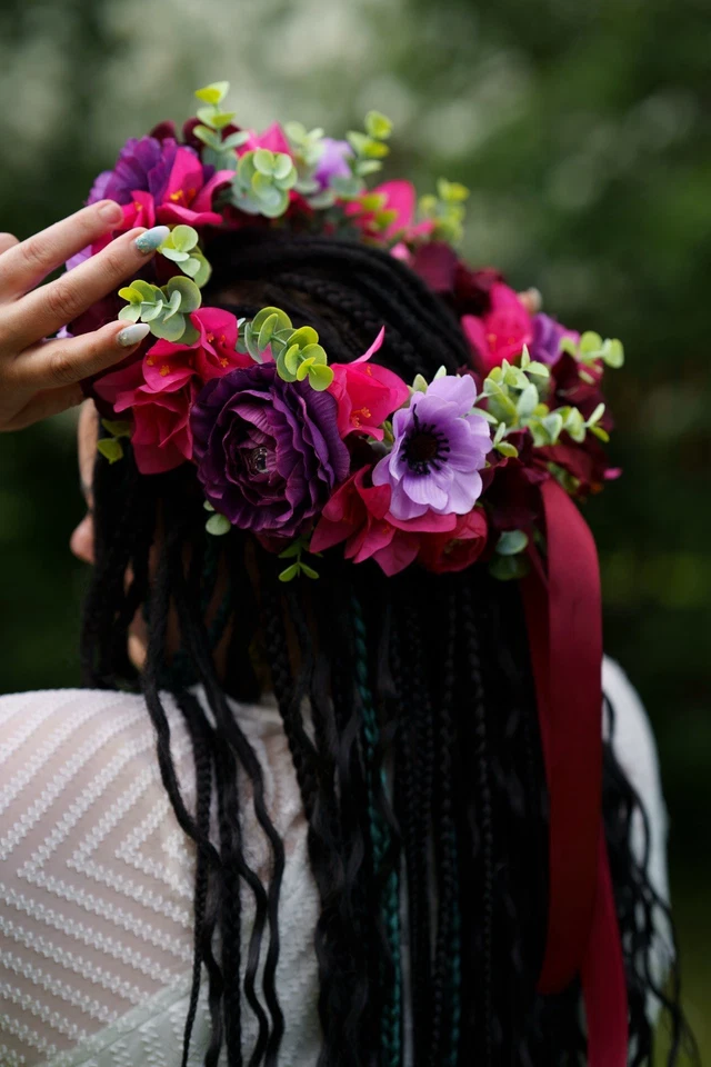 accesorios para mujer corona floral, boda, coronas cabeza flores, artificial Foto 1 de 3