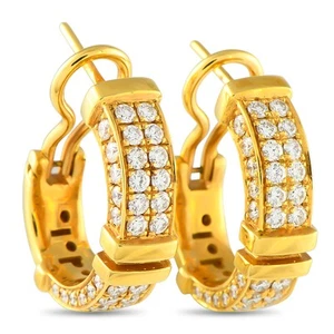 Di Modolo 18K Yellow Gold 1.62ct Diamond Hoop Earrings DM07-050525 - Picture 1 of 4