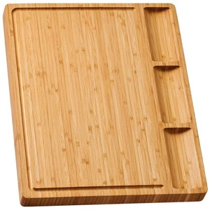 Large Bamboo Wood Cutting Board For Kitchen, Cheese Charcuterie Board  - Picture 1 of 7