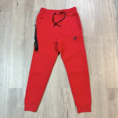 Nike Tech Fleece Red Joggers Mens Sweatpants Medium - Image 1 of 4