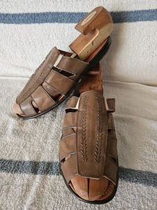 EUC MEZLAN/BACCO BUCCI SLIPPER KALBSLEDER HERREN SANDALEN GRÖSSE 12M HERGESTELLT IN ITALIEN - Bild 1 von 12