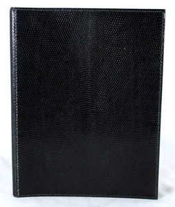 HERMES Black Varnanus Nilolticus Lizard Skin Large GLOBE-TROTTER Agenda Cover - Picture 1 of 11