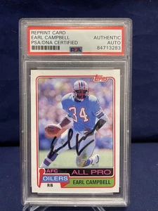 Earl Campbell -HOF-  Houston Oilers PSA Autographed CUSTOM Card - Picture 1 of 2