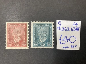 Sellos del Reich alemán. 1924. G 24. Mi 362 - 63. ** MNH, como nuevo nunca articulado #c501 - Imagen 1 de 2