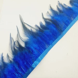 1 Meter Rooster Feather boa Trimmings Fringe Trim Sewing 11-13cm royal blue - Picture 1 of 2