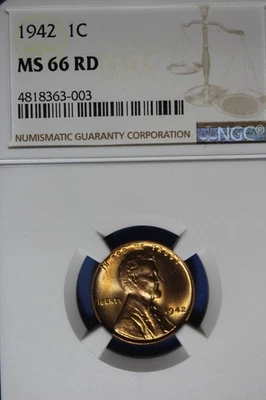 1942 NGC 1C MS66RD LINCOLN WHEAT CENT #B50927 - Image 1 of 2