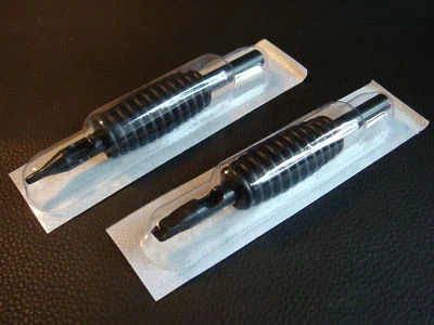 20 mangos de tatuaje desechables - negro 5R - 5 redondos estériles - mango INKgrafiX® DE NUEVO