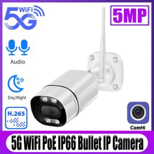5G WIFI Security Bullet IR IP POE Camera 5MP HD IP66 Night Vision Two-Way Audio - Picture 1 of 12