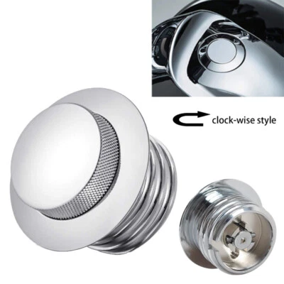 Tapa emergente de montaje empotrado cromada cubierta de tanque de combustible ventilada para Harley Davidson Foto 1 de 4