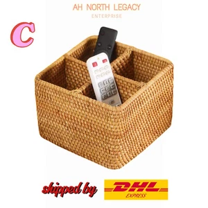 Basket Rattan Woven Compartment Storage - Picture 1 of 8
