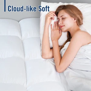 4 Zoll dicke wolkenartige Komfort Premium Materialien Matratzenauflagen alle UK Größen 10 cm - Bild 1 von 2
