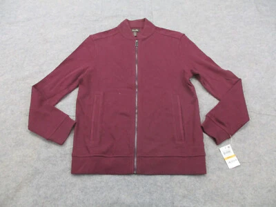 Tasso Elba Jacket Mens Small Red Faux Suede Full Zip Knit Adult NEW - Image 1 of 4