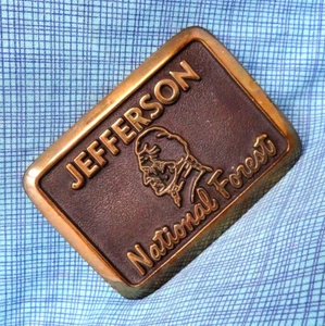 Jefferson National Forest Belt Buckle 1987 US Forest Service #33 Vtg WHC .SHY821 - Picture 1 of 9