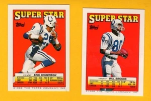 1988 Topps Indianapolis Colts Sticker Back Set ERIC DICKERSON BILL BROOKS - Picture 1 of 1