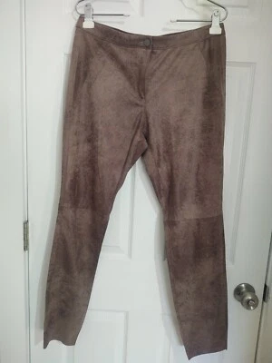 NWT Philosophy Republic Clothing Women's 8 Brown Faux Stretch Straight Pants - Image 1 of 4