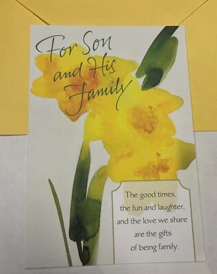 Feliz Pascua 🐣 Tarjeta de felicitación para el amor de su hijo y su familia 5”x7” Foto 1 de 4