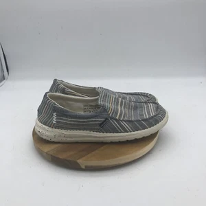 Hey Dude Misty Chambray Streifen Sneaker Damen 8 blau Slipper bequem flach Stretch - Bild 1 von 9