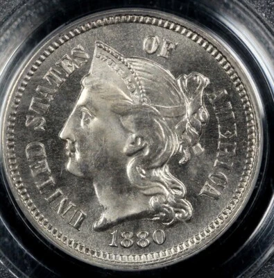 1880 3cn Proof Three Cent Nickel PCGS PR 66 - Image 1 of 4