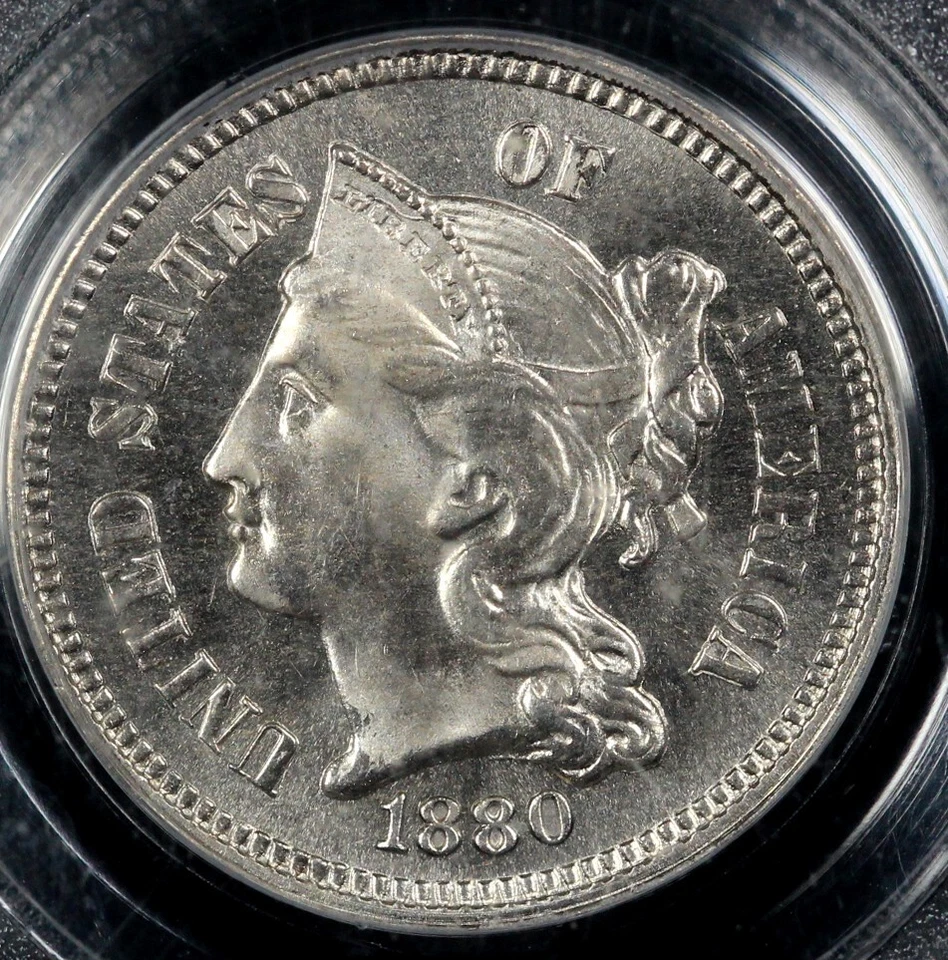 1880 3cn Proof Three Cent Nickel PCGS PR 66 - Image 1 of 4
