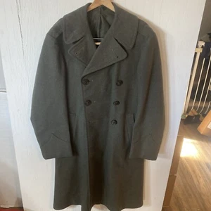 Choice Original Vintage WW2 U.S. Marine Corps Forest Green Wool Overcoat, 1940’s - Picture 1 of 8