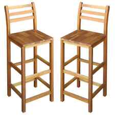 vidaXL Bar Chairs 2 pcs Solid Acacia Wood Durable