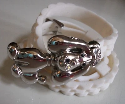 Dog Number Dial Silver Finish With Silicone Wrap Around  Fashion Women's Watch - Image 1 of 4