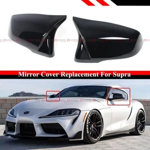 FOR 2020-24 TOYOTA SUPRA A90 M STYLE GLOSS BLK SIDE MIRROR COVER CAP REPLACEMENT - Picture 1 of 3