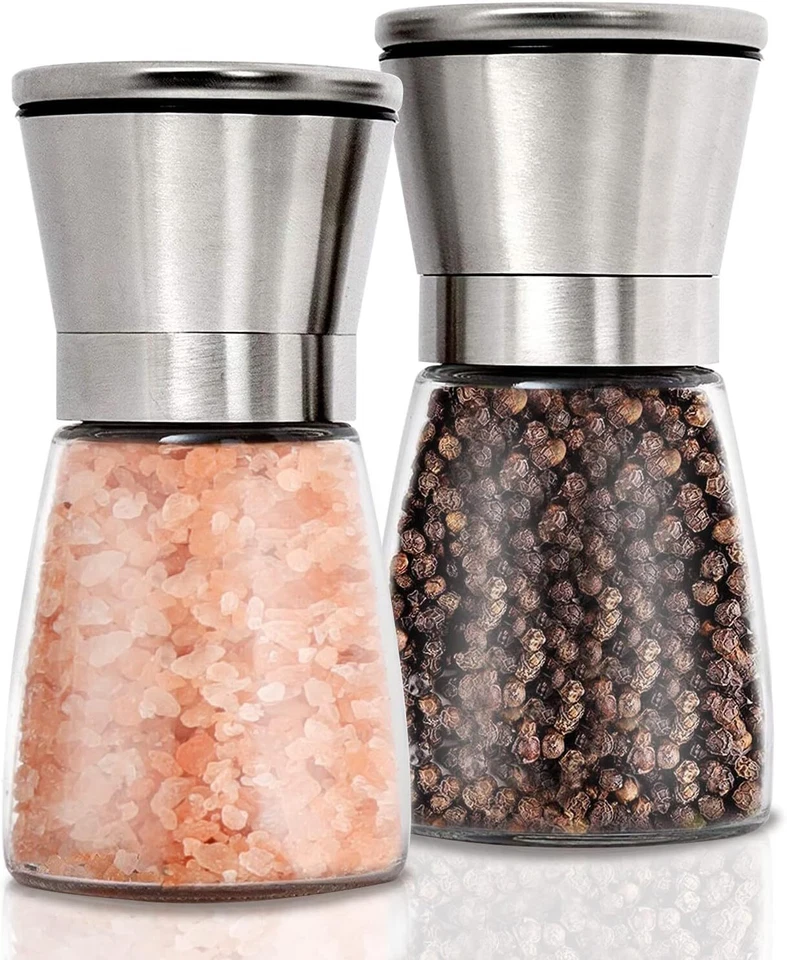 ® Juego de Molinillo de Sal y Pimienta Molinillo de Pimienta, Molinillo de Sal Recargable, Ajustable... Foto 1 de 1