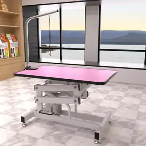42.5" Hydraulic Pink Pet Grooming Table - Adjustable Height - Picture 1 of 24