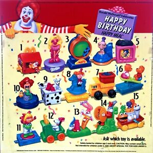 McDonald's 1994 Happy Birthday Train MIP/Loose YOUR CHOICE-U-PICK (Cake Toppers)