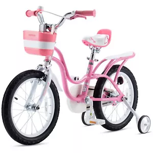 RoyalBaby Princess Girl Kids Bicycle 14" with Training Wheels, Swan/Classic Pink - Picture 1 of 12