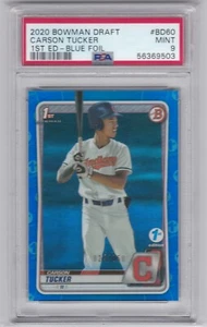 2020 Bowman Draft #BD60 Carson Tucker 1st RC 1st Edition Blue Foil /150 PSA 9 - Picture 1 of 1