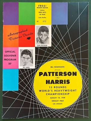 FLOYD PATTERSON VS JOE HARRIS BOXING PROGRAM AUGUST 18TH 1958    - Image 1 of 2