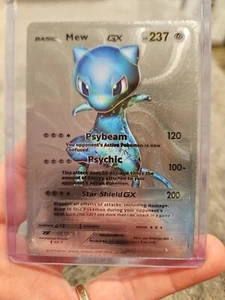 Mew GX Silver Foil Fan Art Vinyl Sammler Pokemon Karte 18/20 - Bild 1 von 4