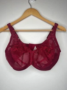 Lunaire Bügel-BH mit Blumen und Spitze Damen 38DDD rot bestickt transparent - Bild 1 von 6