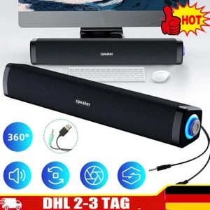 USB Lautsprecher Stereo Soundbar Subwoofer Musikbox für 6W PC Computer Desktops - Bild 1 von 19